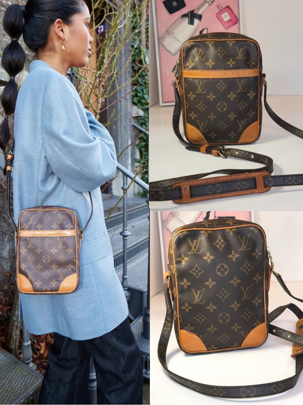 Louis Vuitton Monogram Danube Crossbody Bag Vintage 1999 🌟